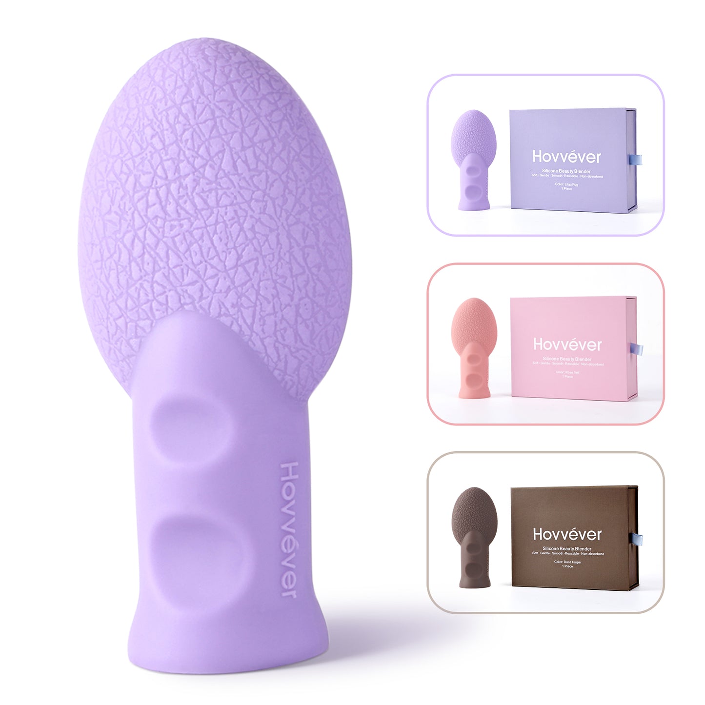 Hovvéver|Dual-Sided Silicone Makeup Sponge - Antimicrobial, Eco-Friendly Beauty Blender for Foundation & Powder