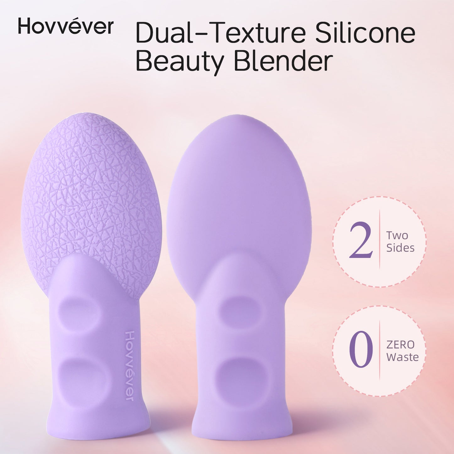 Hovvéver|Dual-Sided Silicone Makeup Sponge - Antimicrobial, Eco-Friendly Beauty Blender for Foundation & Powder