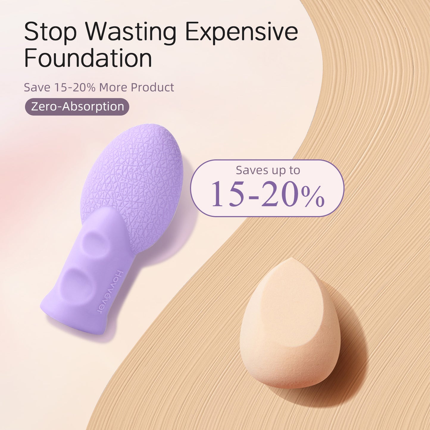 Hovvéver|Dual-Sided Silicone Makeup Sponge - Antimicrobial, Eco-Friendly Beauty Blender for Foundation & Powder