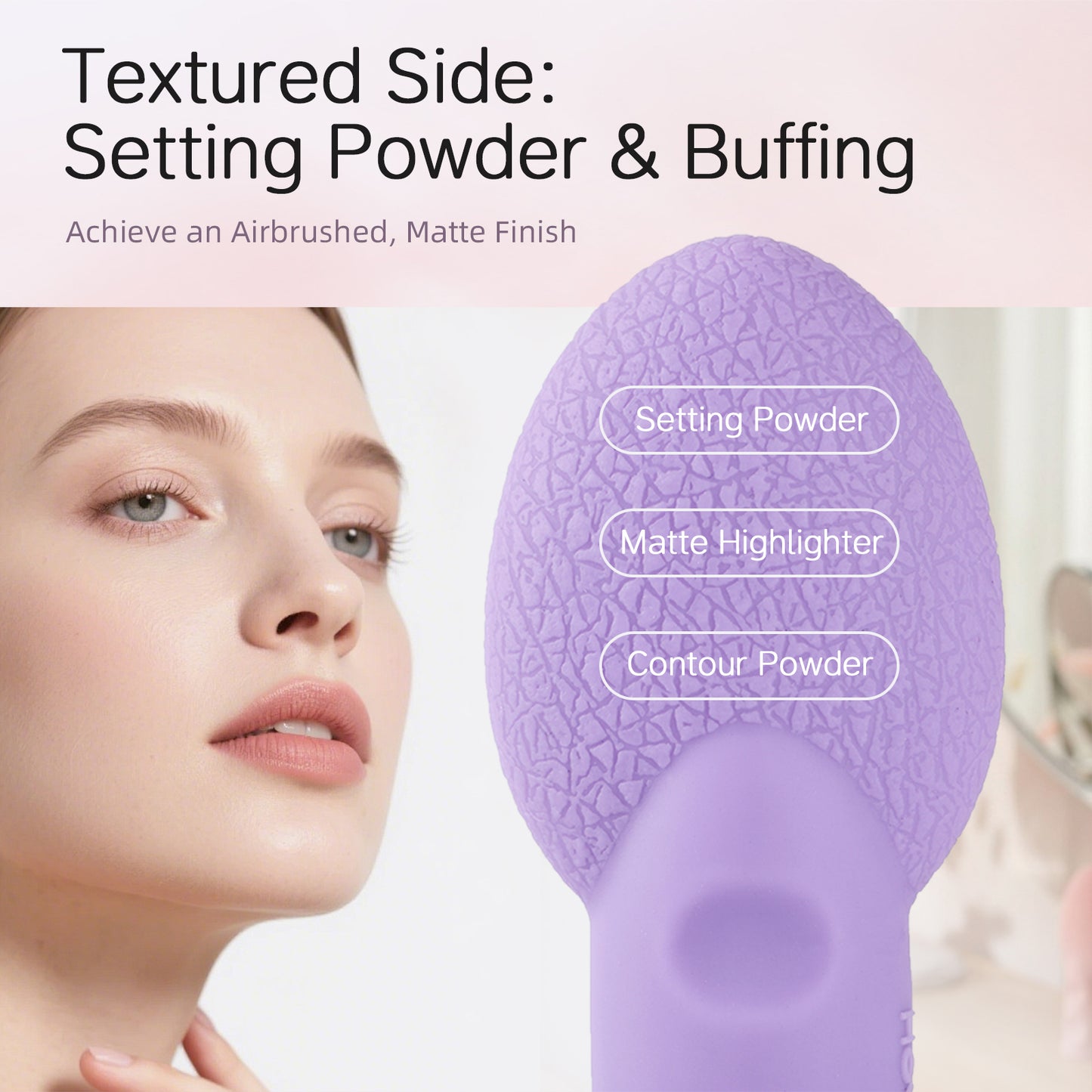 Hovvéver|Dual-Sided Silicone Makeup Sponge - Antimicrobial, Eco-Friendly Beauty Blender for Foundation & Powder